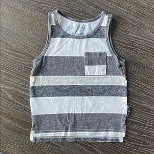 Little Bipsy Gray and Cream Striped Tank Top
